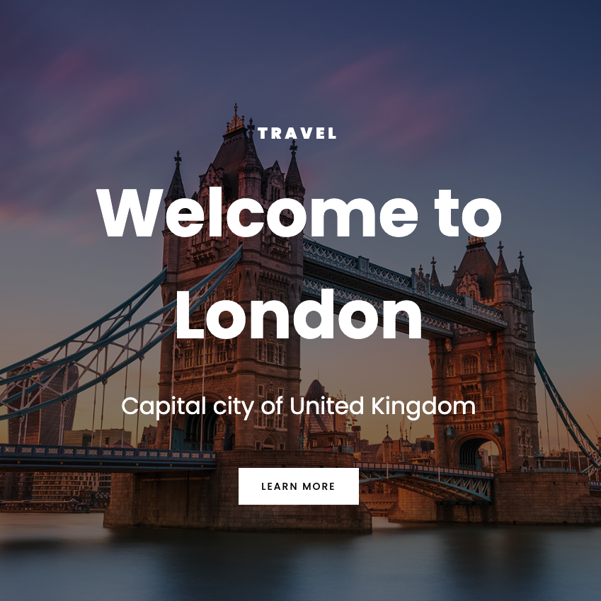 Gabriela's Travel to London Landing Page